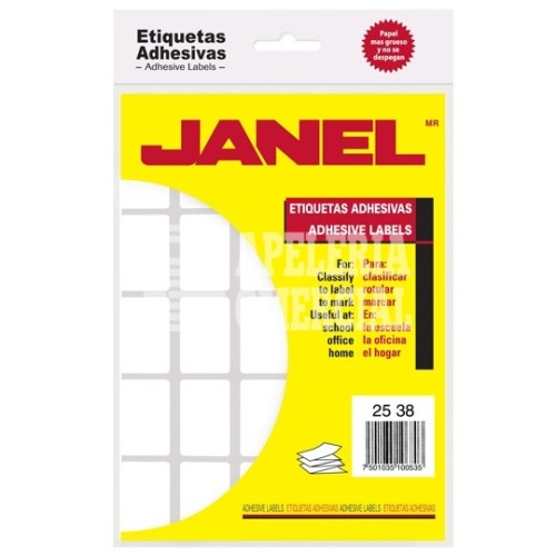 Papelería Comercial ETIQUETAS AUTOADHERIBLES BLANCAS JANEL 2538 7